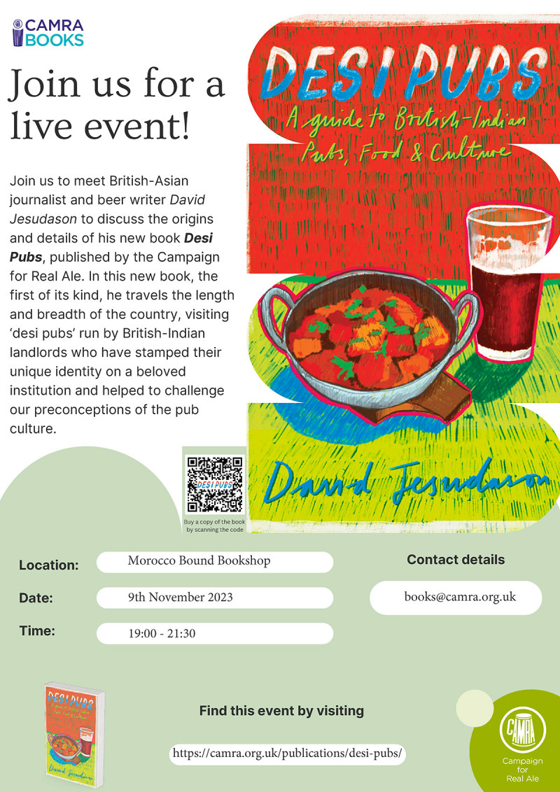 Desi Pubs - an evening with David Jesudason (British-Indian bites included)